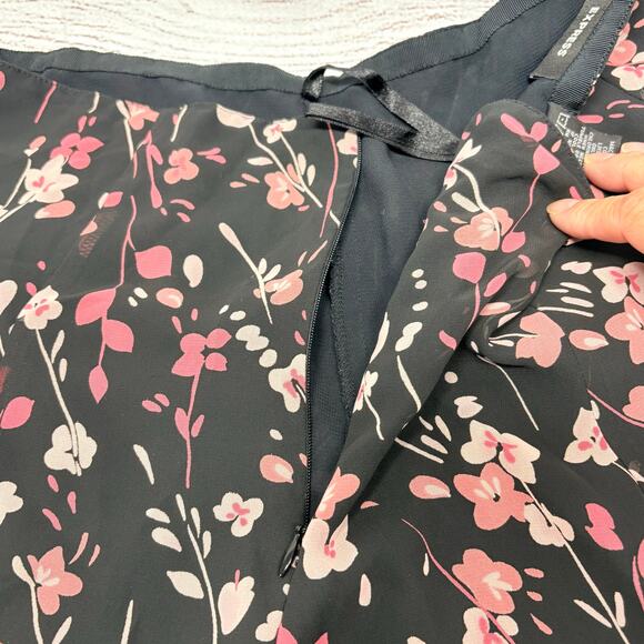 Express Women's Skirt Boho Black Pink Floral Print Size 5/6 - Picture 4 of 7